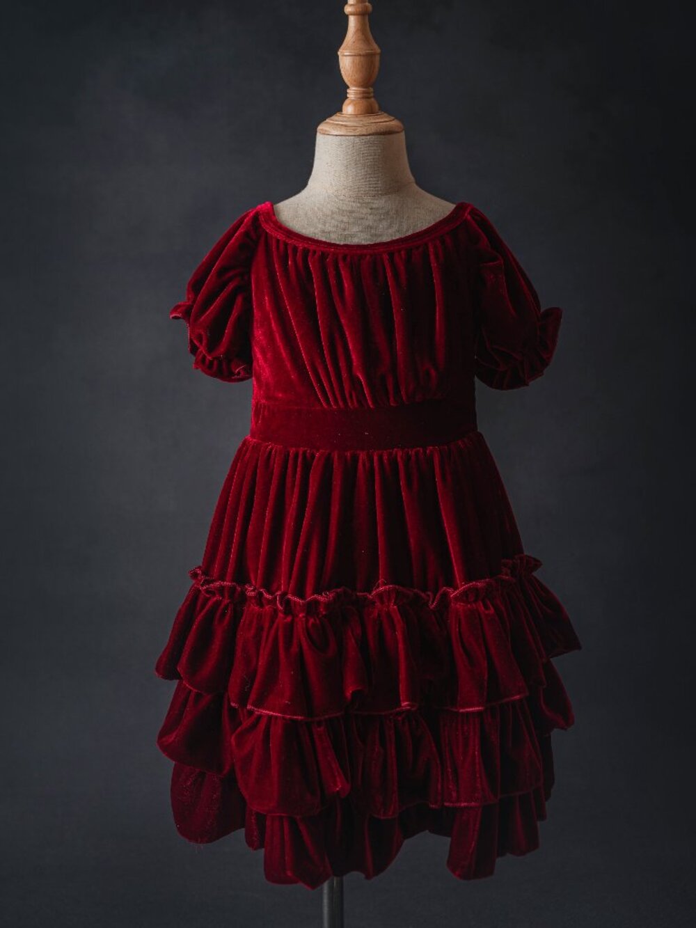 Trish Scully Red Velvet Ruffle Dress, size 5